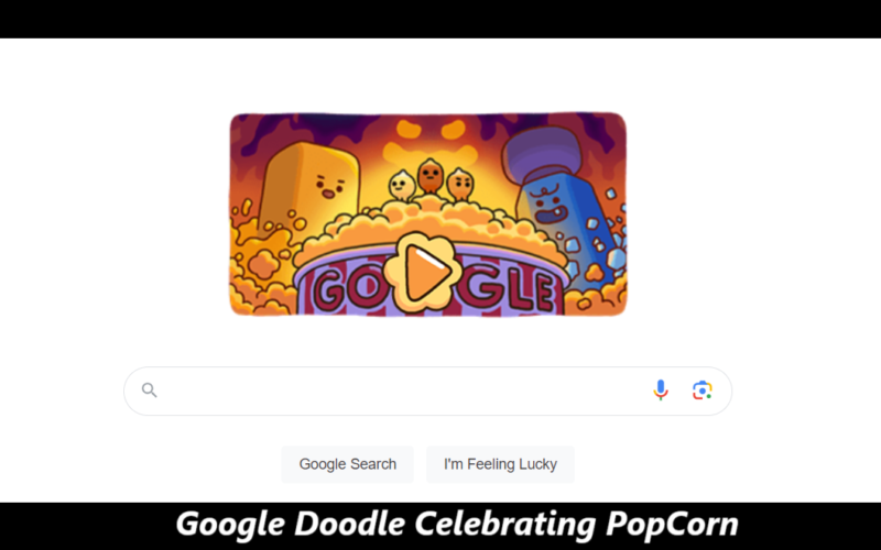 PopCorn Game Google Doodle Celebrating PopCorn