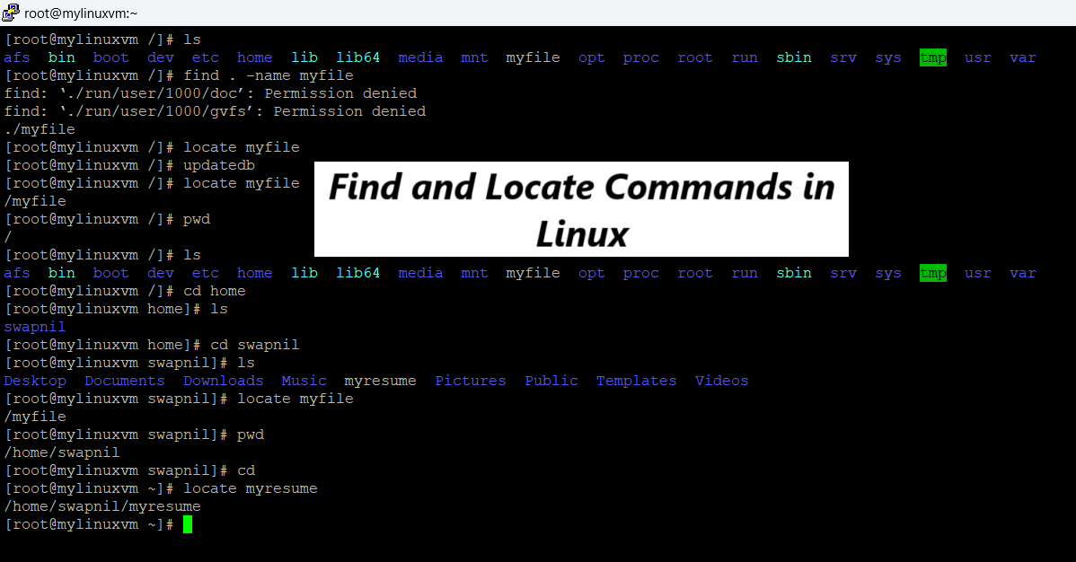 find and locate Commands In Linux