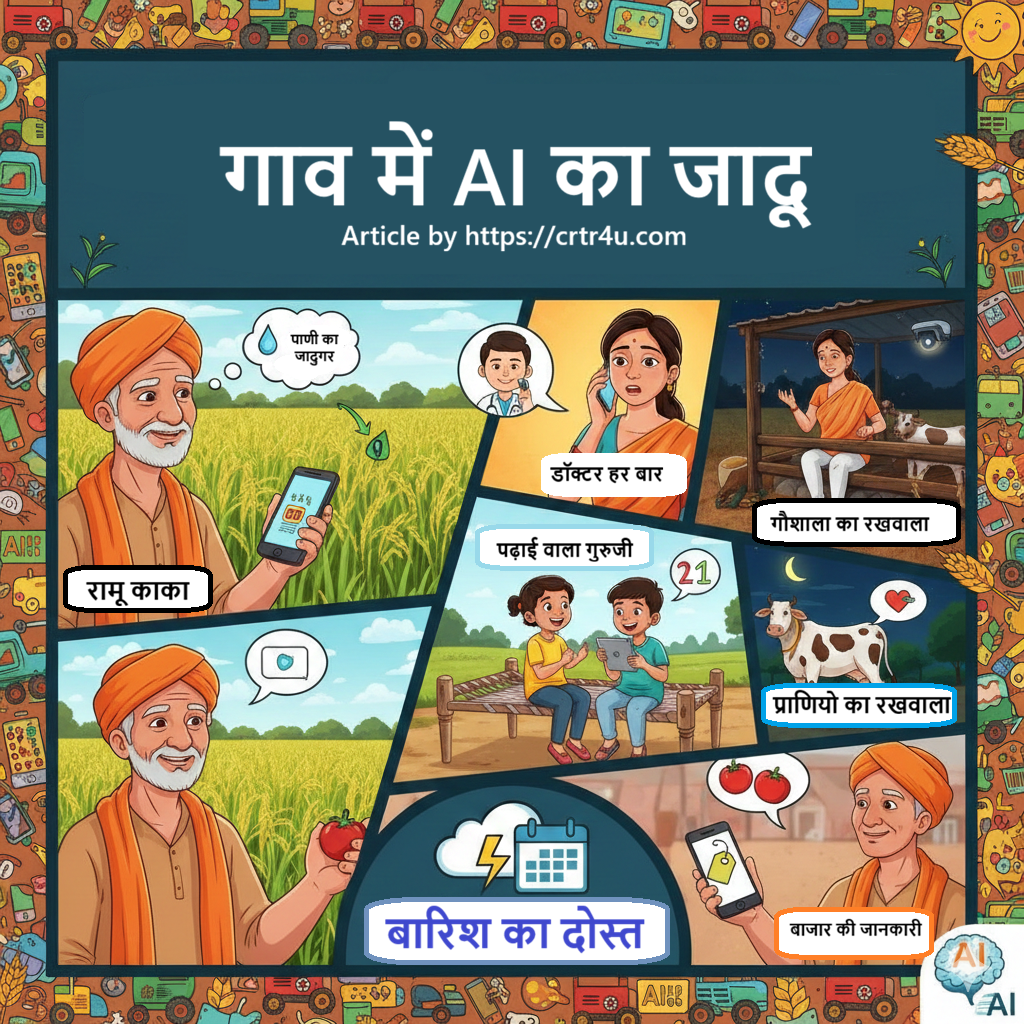 कृत्रिम बुद्धिमत्ता (AI): गाँव की जिंदगी का नया साथी-मजेदार और आसान कहानी