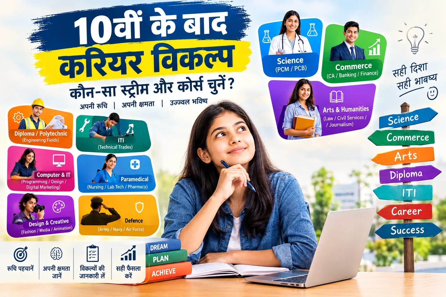 10वीं के बाद करियर विकल्प और सही स्ट्रीम चुनने की जानकारी